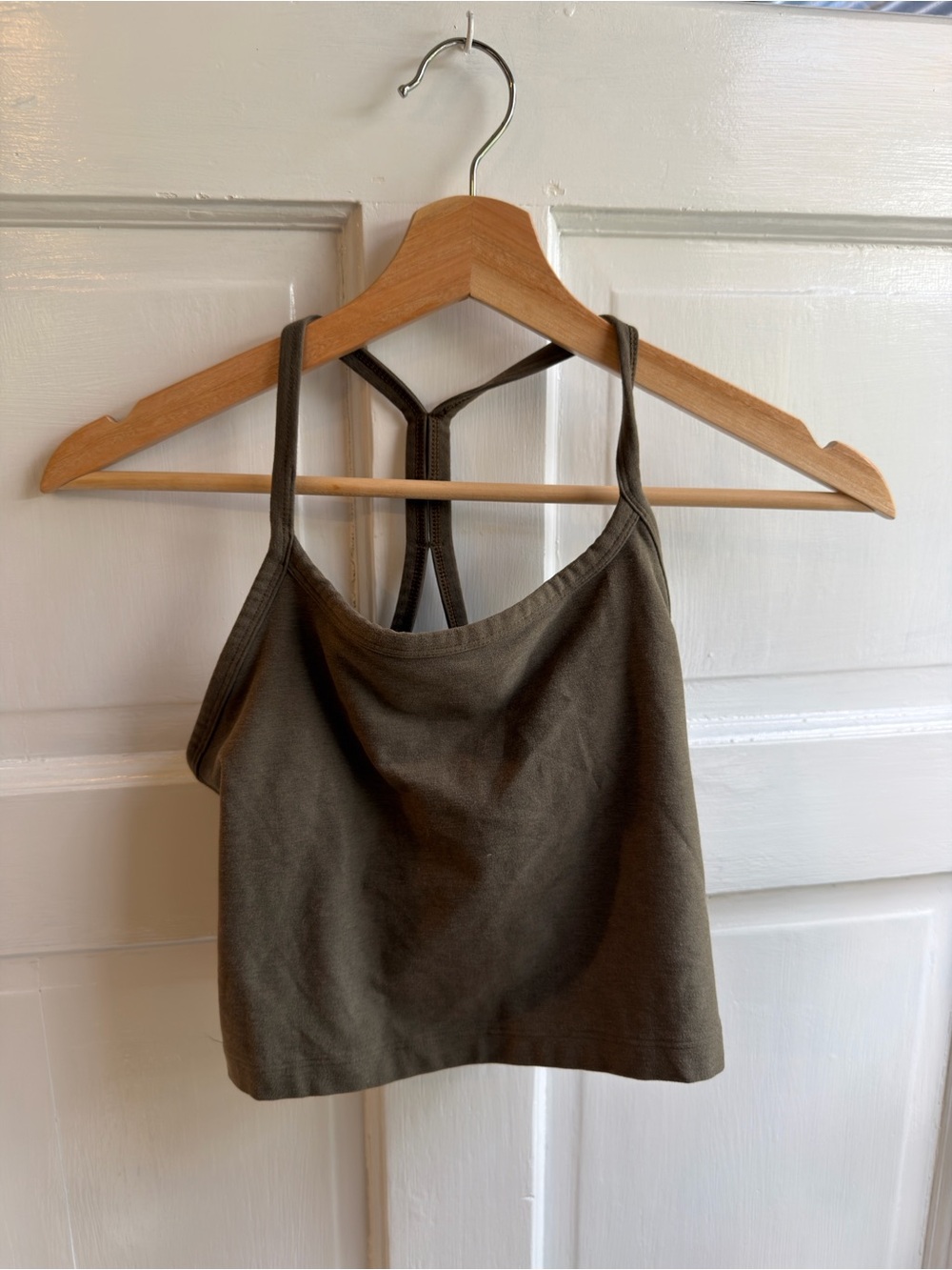 Beyond Yoga Olive Racerback Cropped Tank